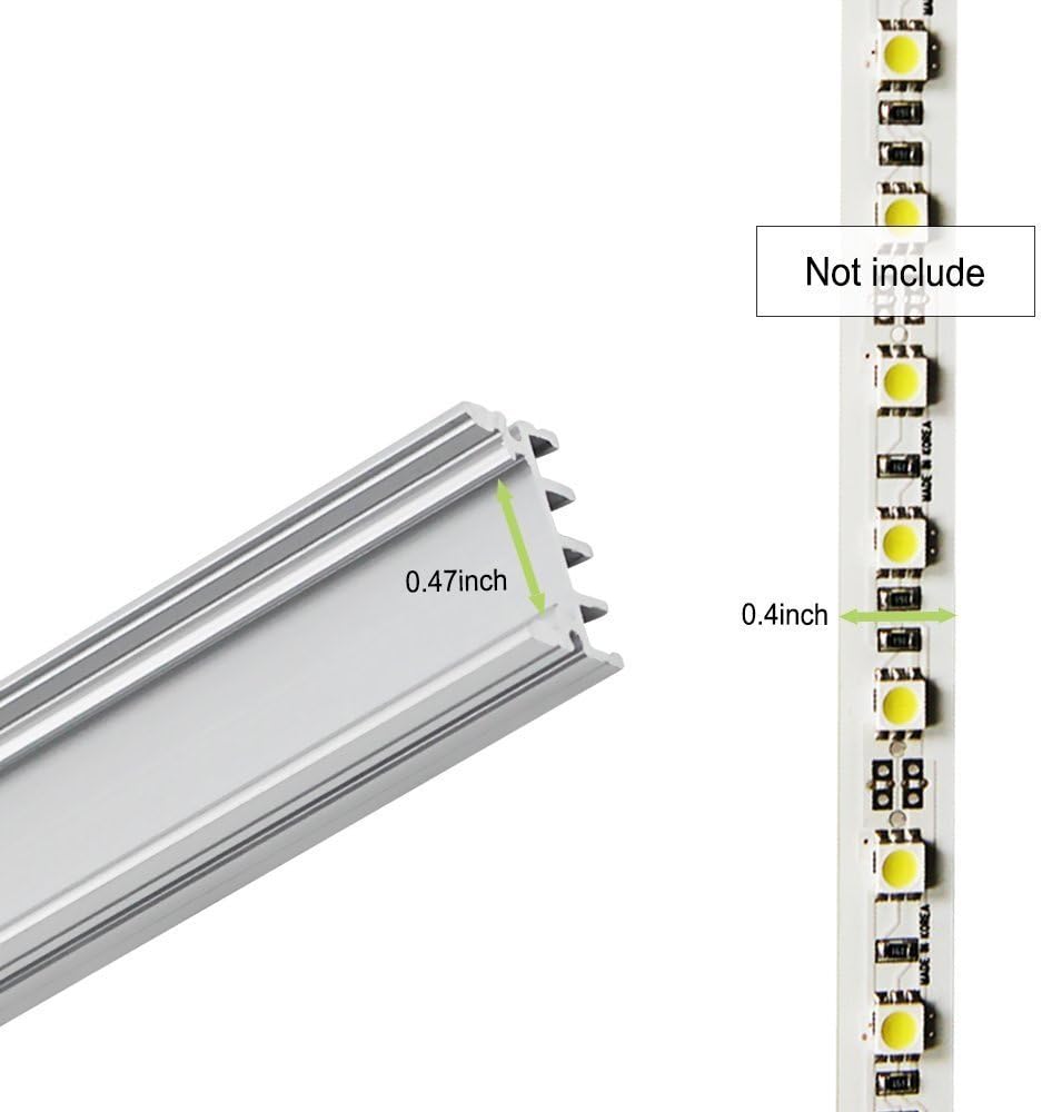 Shallow Flush Mount U-Shape Aluminum Channel for Strip Lights - 3.3ft in Oyster White