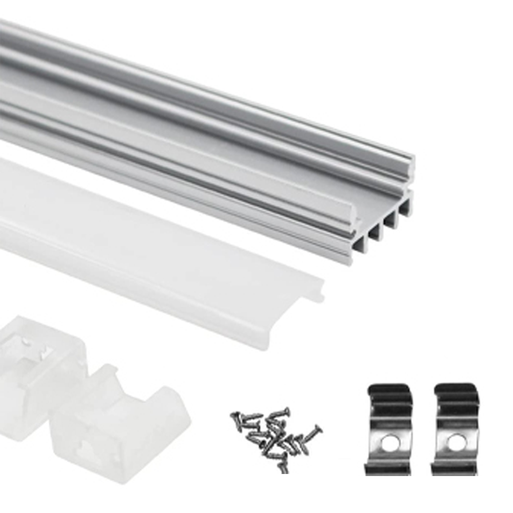 Shallow Flush Mount U-Shape Aluminum Channel for Strip Lights - 3.3ft in Oyster White