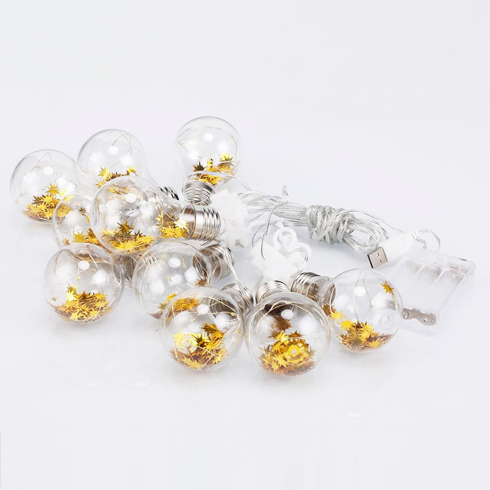 YuleGlow Globe Bulb String Fairy Lights - Battery Powered