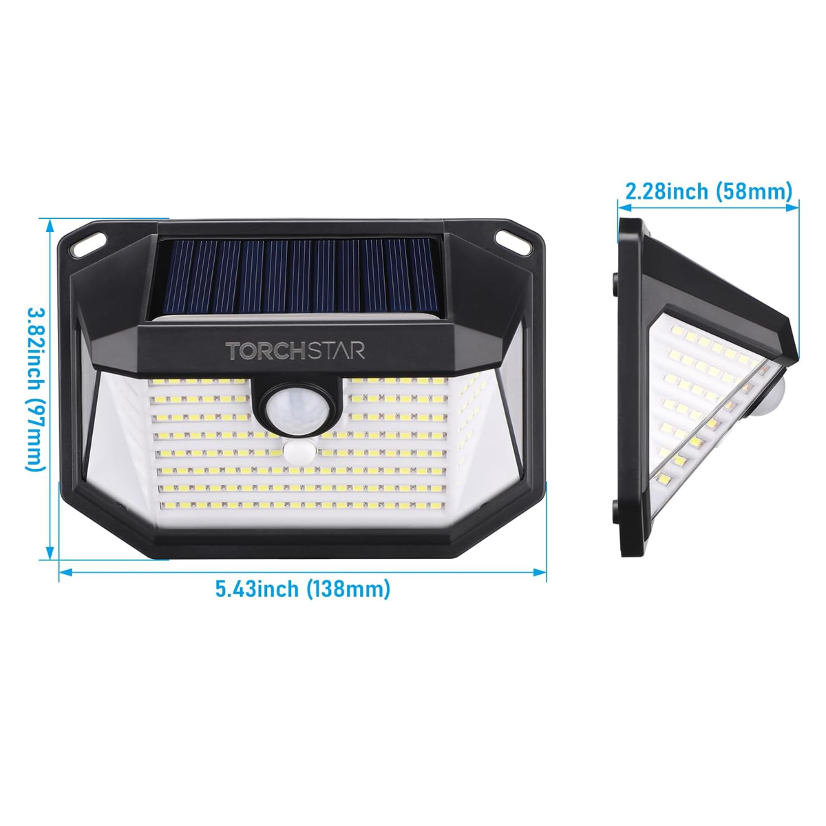 SunGuard Solar Powered Motion Sensor Wall Light - Brown - 6500K