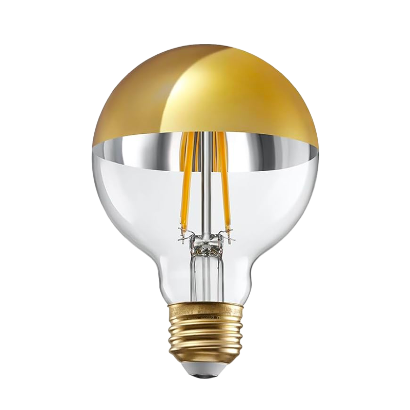 Anti Glare Dimmable Half Chrome Light Bulb, 7W (75W Eqv.) - 3000K Warm White
