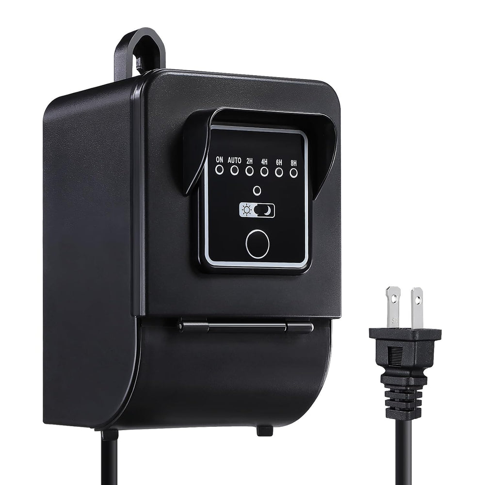 Outdoor Low Voltage Transformer with Timer & Photocell Light Sensor - 12V 120W AC Output