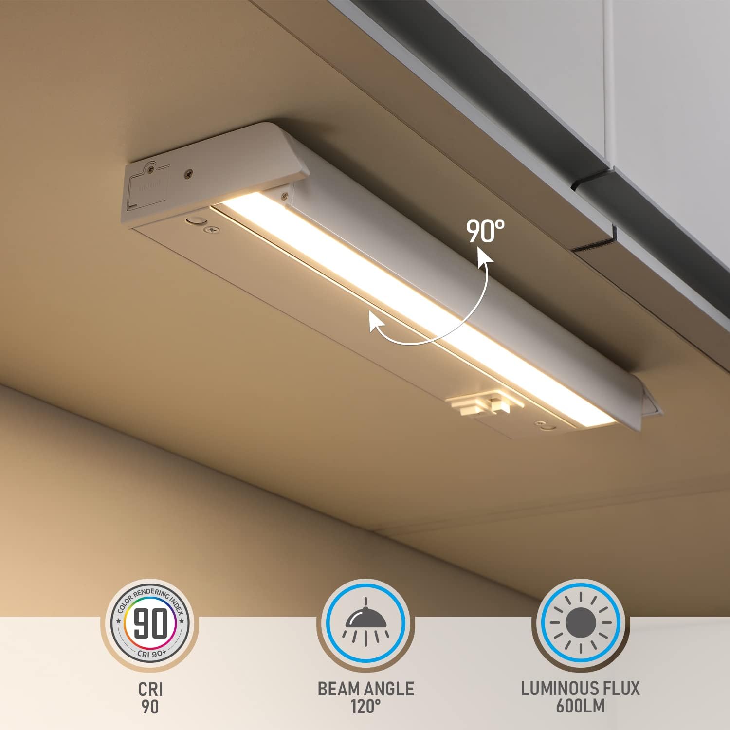 Swivel LED Under Cabinet Lighting 12 Inch - 3CCT