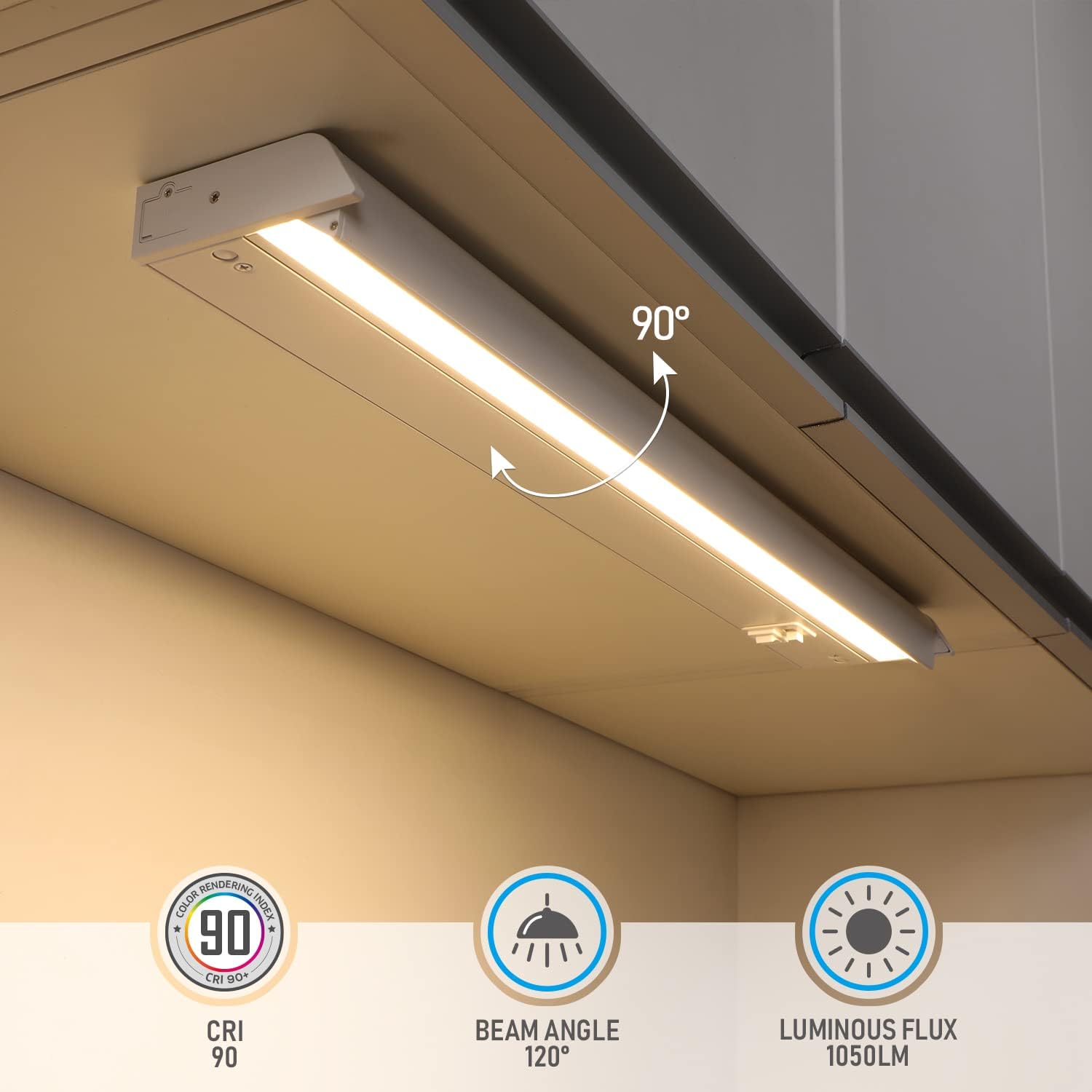 Swivel LED Under Cabinet Lighting 22 Inch - 3CCT