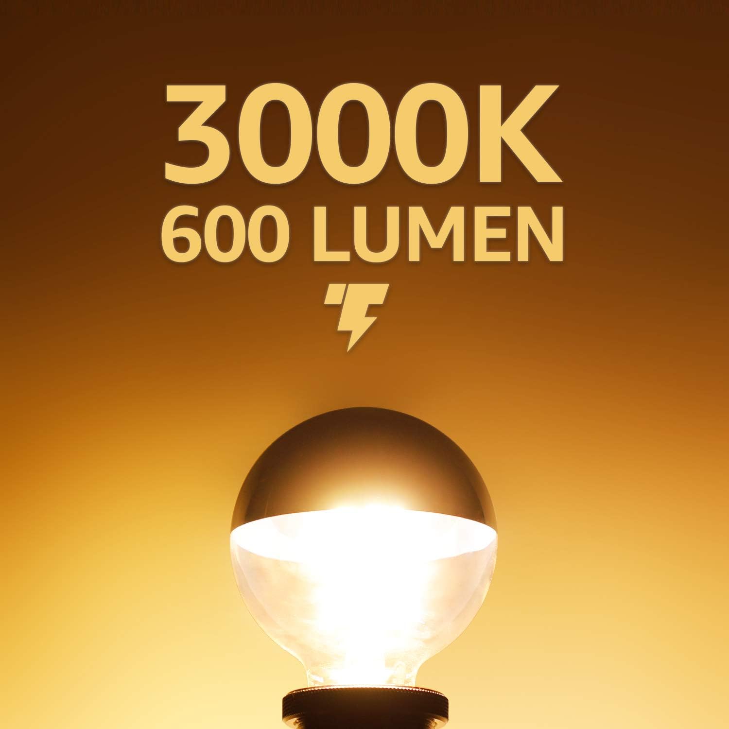 Anti Glare Dimmable Half Chrome Light Bulb, 7W (75W Eqv.) - 3000K Warm White