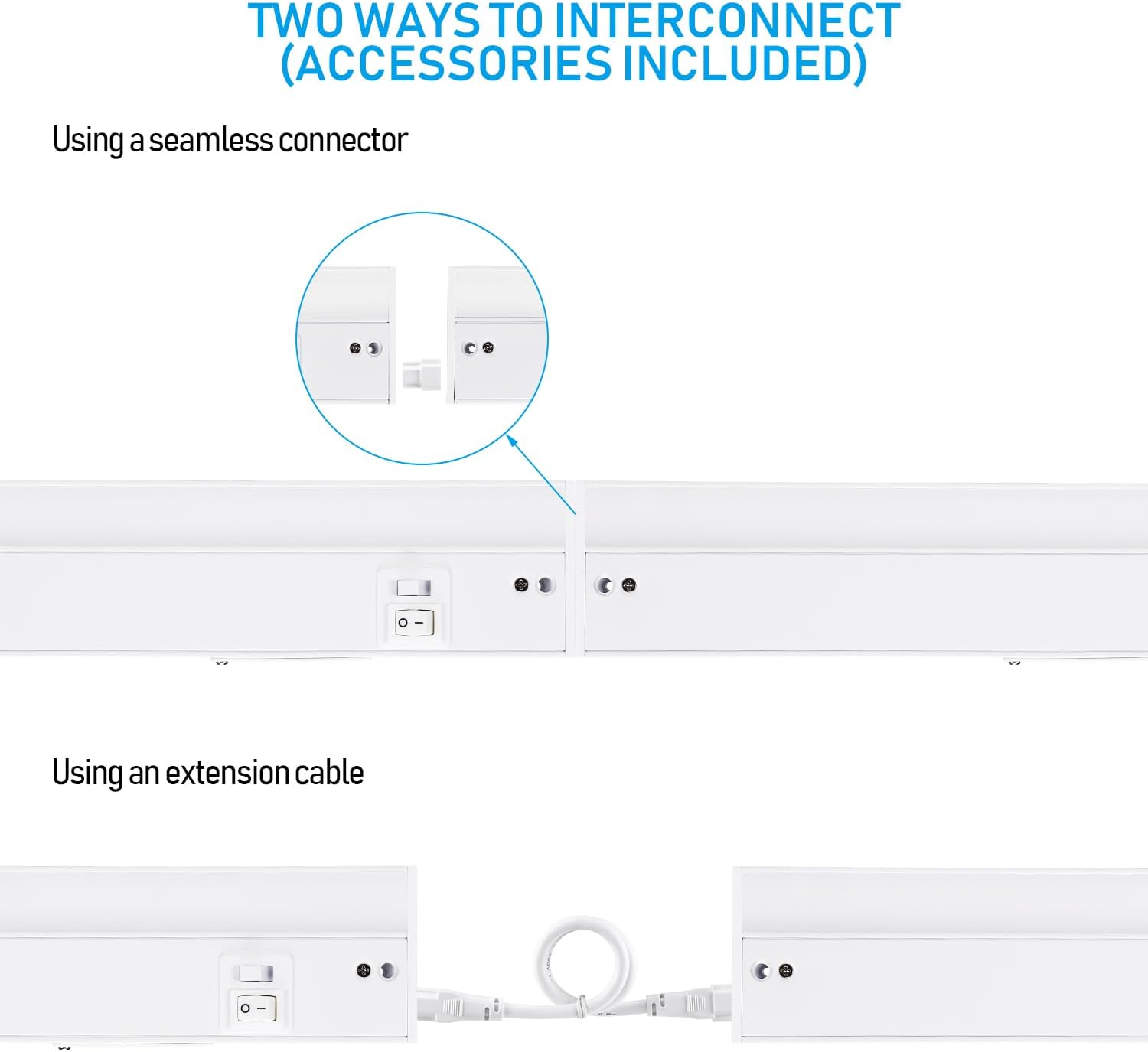 Dimmable Under Counter Lights for Kitchen, Under Cabinet Lighting - 3CCT