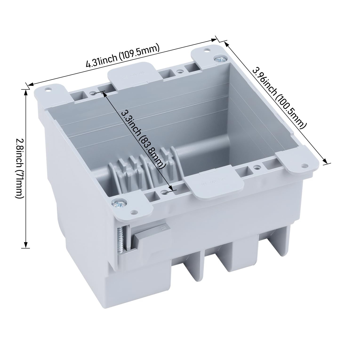 Two Gang Old Work Electrical Device Box - Ultra Deep 25 Cubic Inch