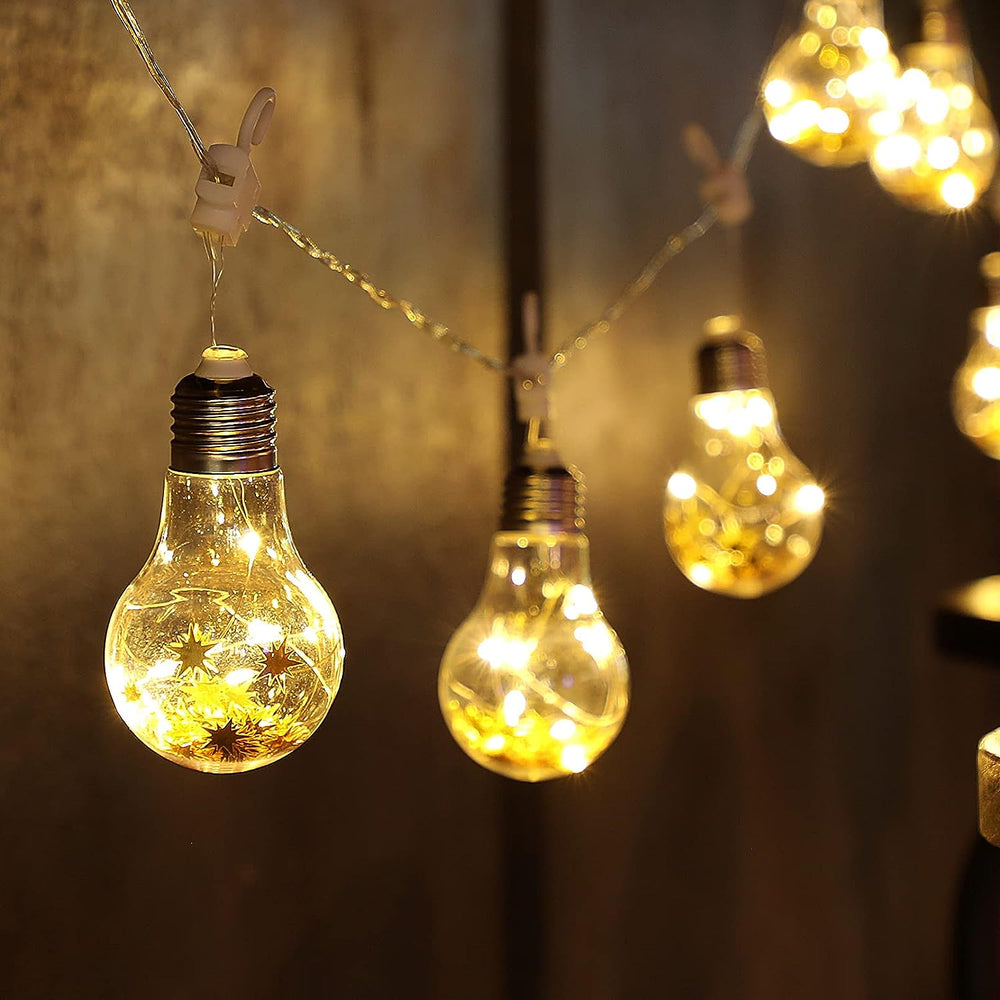 YuleGlow Globe Bulb String Fairy Lights - Battery Powered