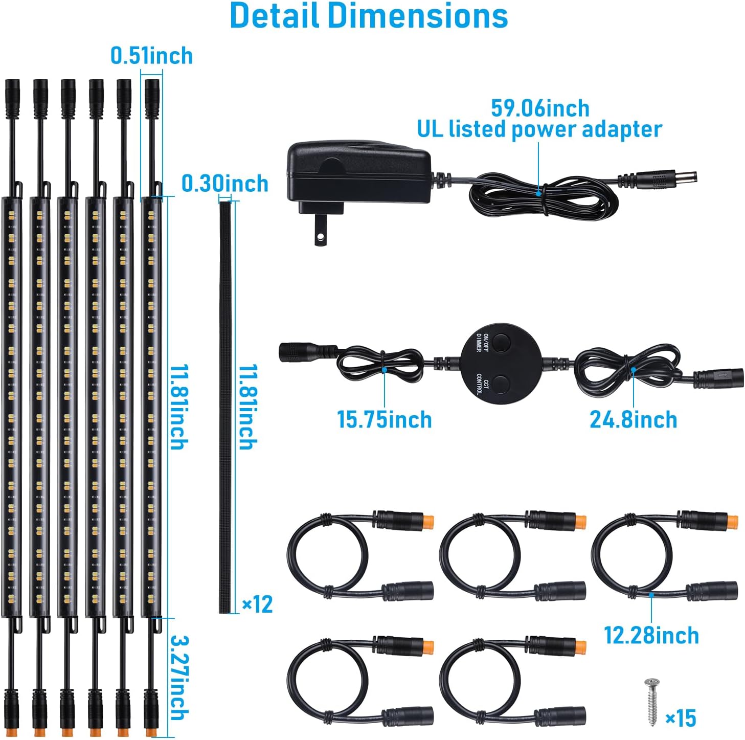 TORCHSTAR® Safe Light Kit for Gun Safe Under Cabinet Locker Closet 4-Lights Kits - 5CCT