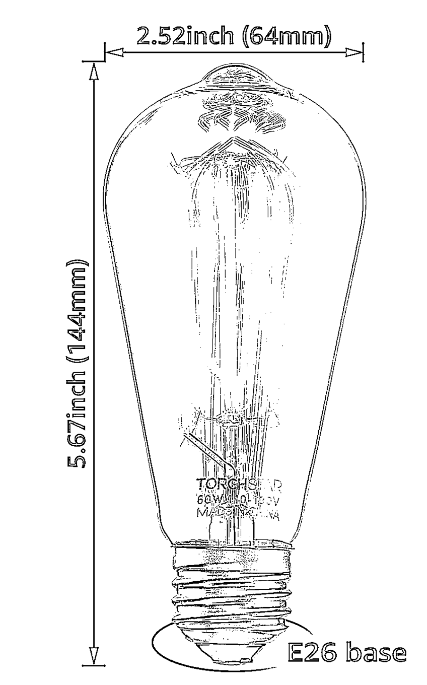 GoldenEra Classic 60W ST64 Filament Vintage Bulbs - E26 Base - 2200K Amber Warm