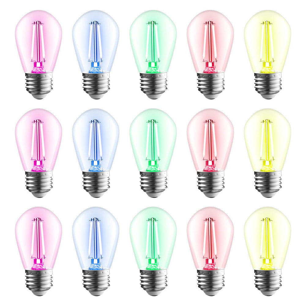 TORCHSTAR SoftRadiance S14 Colored LED String Light Bulbs - 5 colors