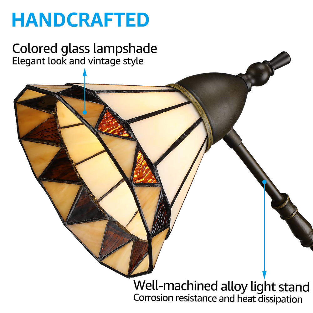 RainbowPebble Tiffany Table Lamp w/ Soft White G45 Bulbs