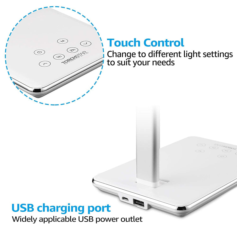 BendyLite LED Desk Lamp with USB Charging Feature - Milky White
