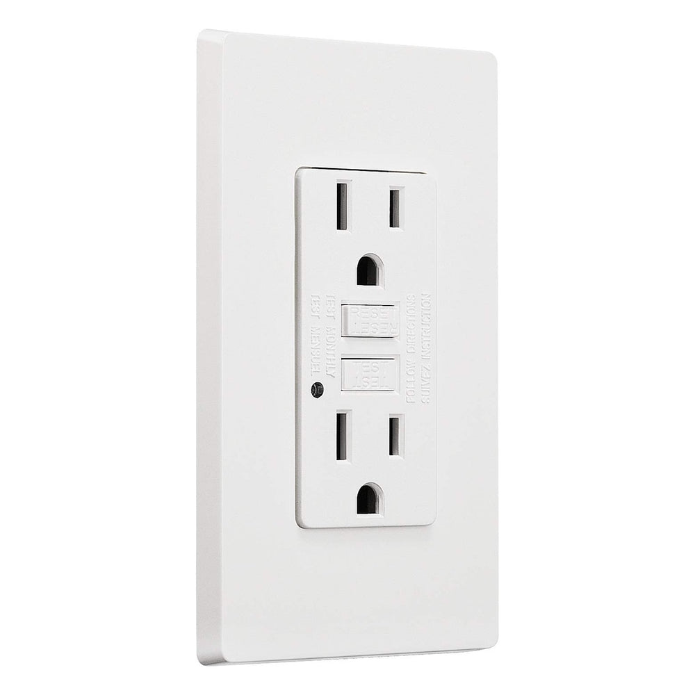 TORCHSTAR 15A GFCI Duplex Outlet with LED Indicator - 120V - White