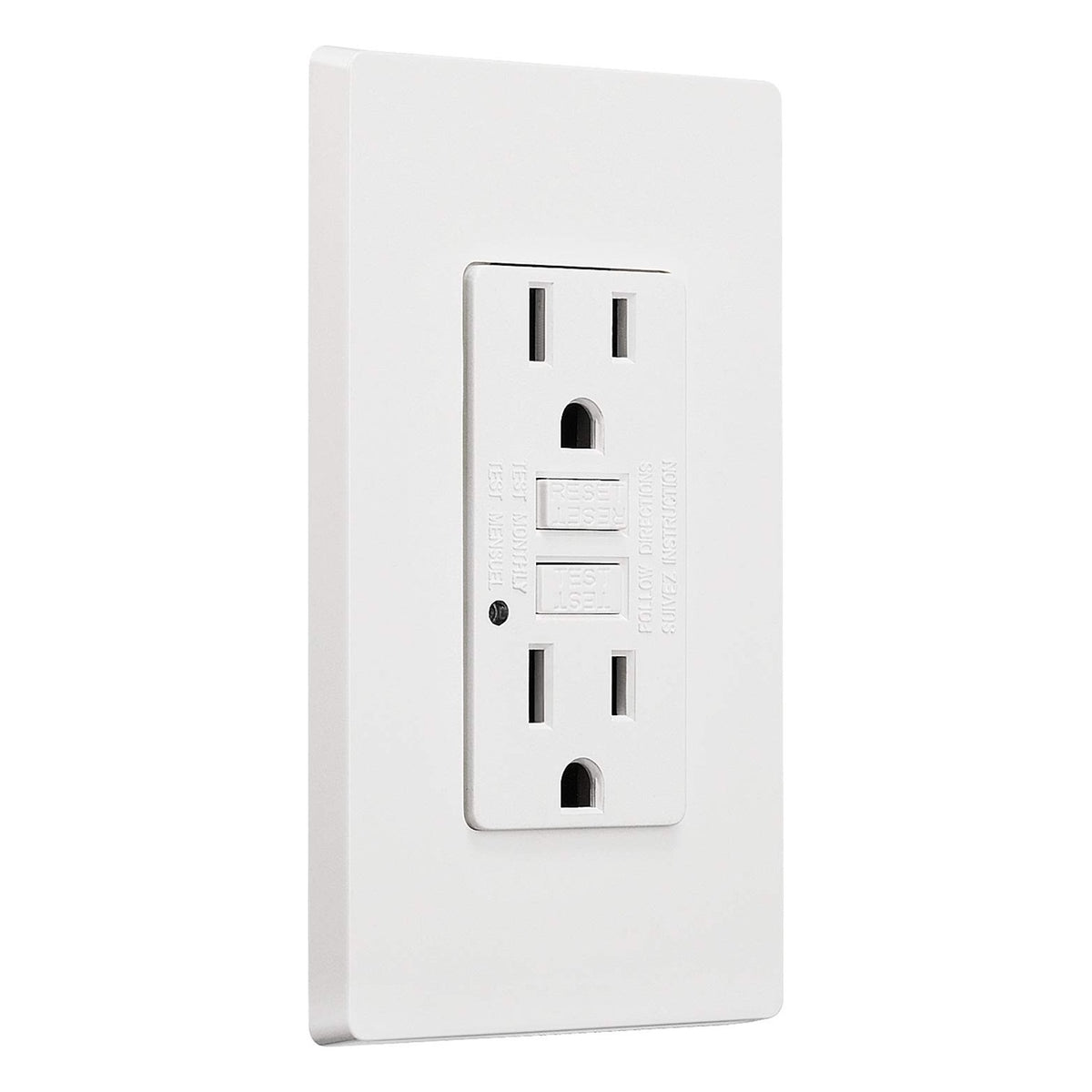 TORCHSTAR 15A GFCI Duplex Outlet with LED Indicator - 120V - White