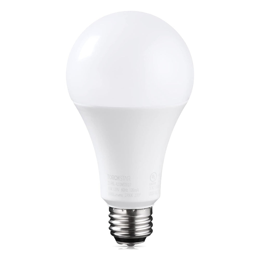 TORCHSTAR A21 Three-Way LED Light Bulb - E26 Base - 5W/10W/16W - 2700K Soft White