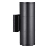 TORCHSTAR 12 Inch Round Cylinder LED Up Down Outdoor Wall Light - 22W - 3000K - Black