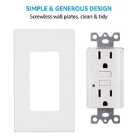 TORCHSTAR 15A GFCI Duplex Outlet with LED Indicator - 120V - White