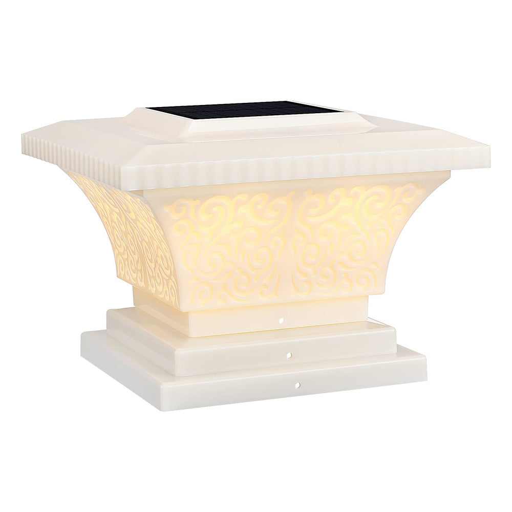 Solar Outdoor Post Cap Lights - Creamy White