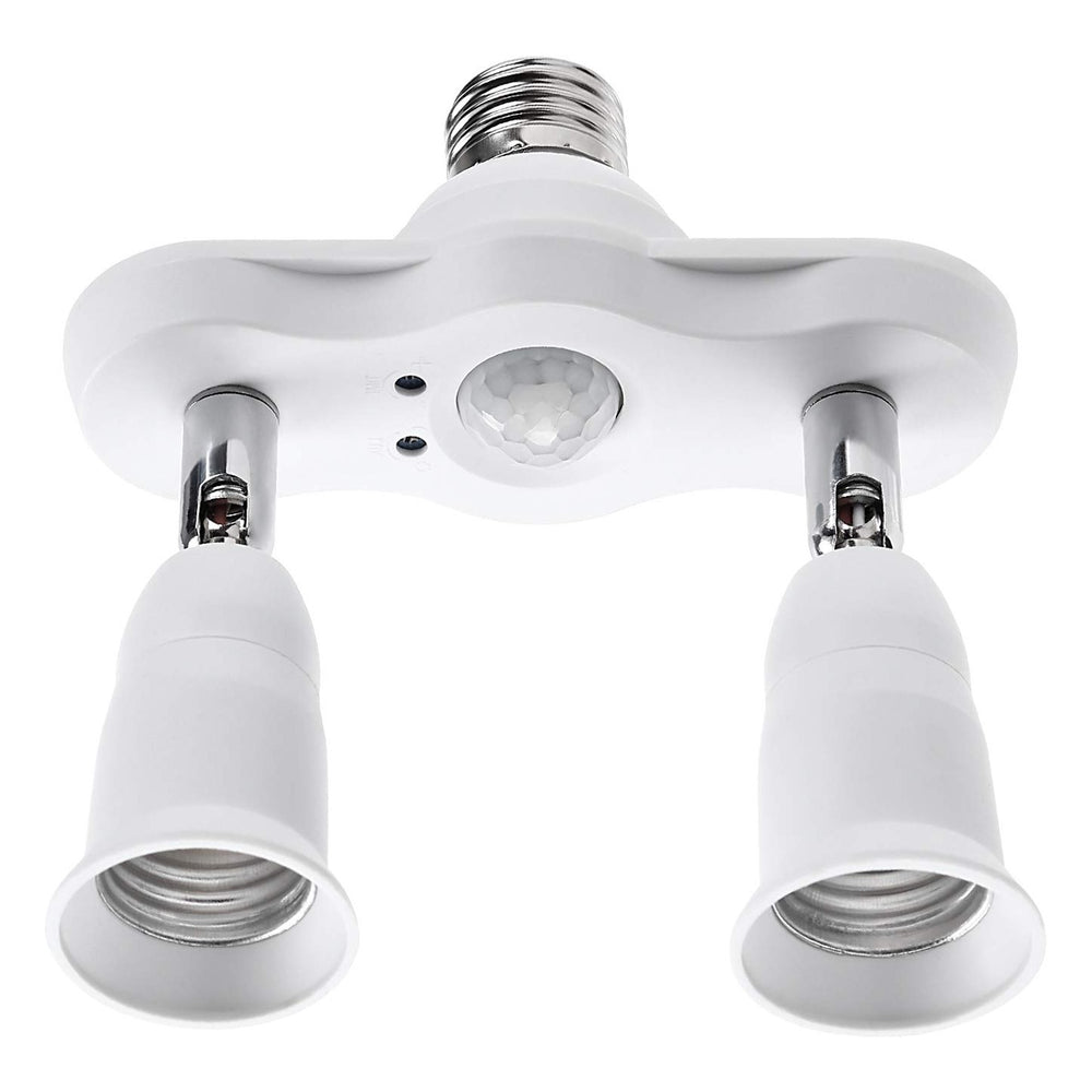 TORCHSTAR E26 Motion-Sensing Dual E26 Socket Adapter - White