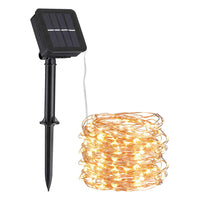 TORCHSTAR 33ft Solar Copper-Wire String Lights - 100 LEDs - Warm White
