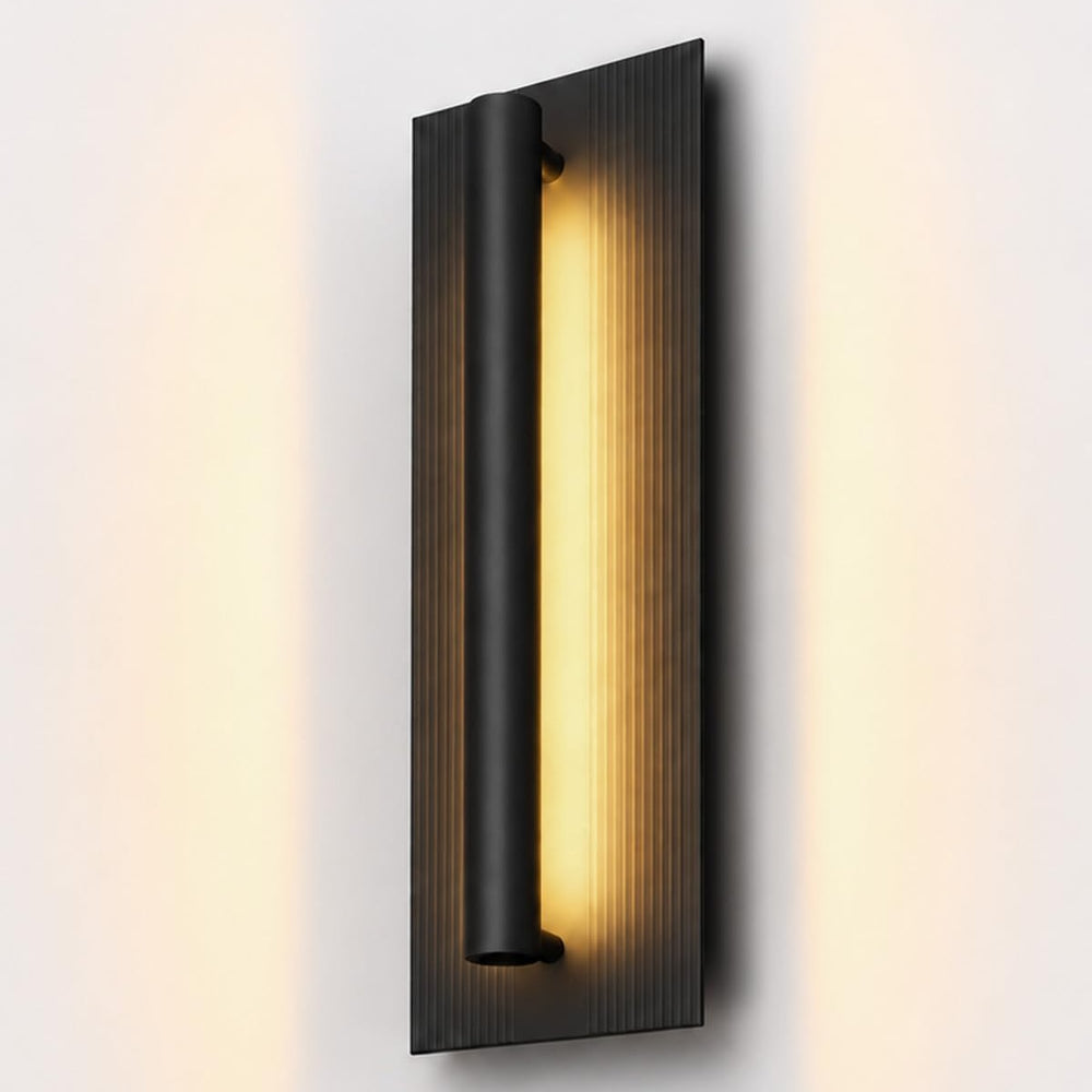 TORCHSTAR 19 Inch Textured Column LED Back-Lit Outdoor Wall Light - 16W - 3000K - Black