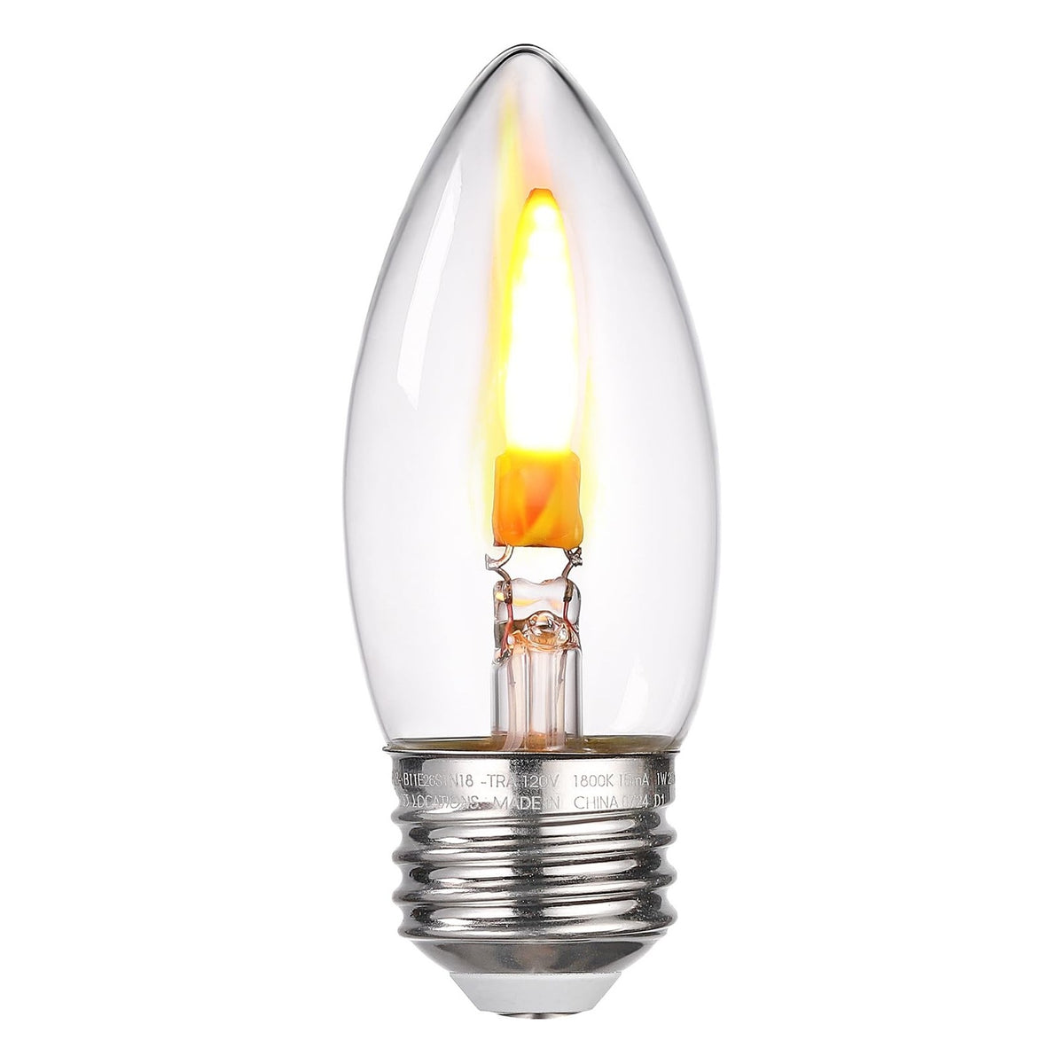 TORCHSTAR B11 LED Flame Filament Bulb - E26 Base - 1W - 1800K