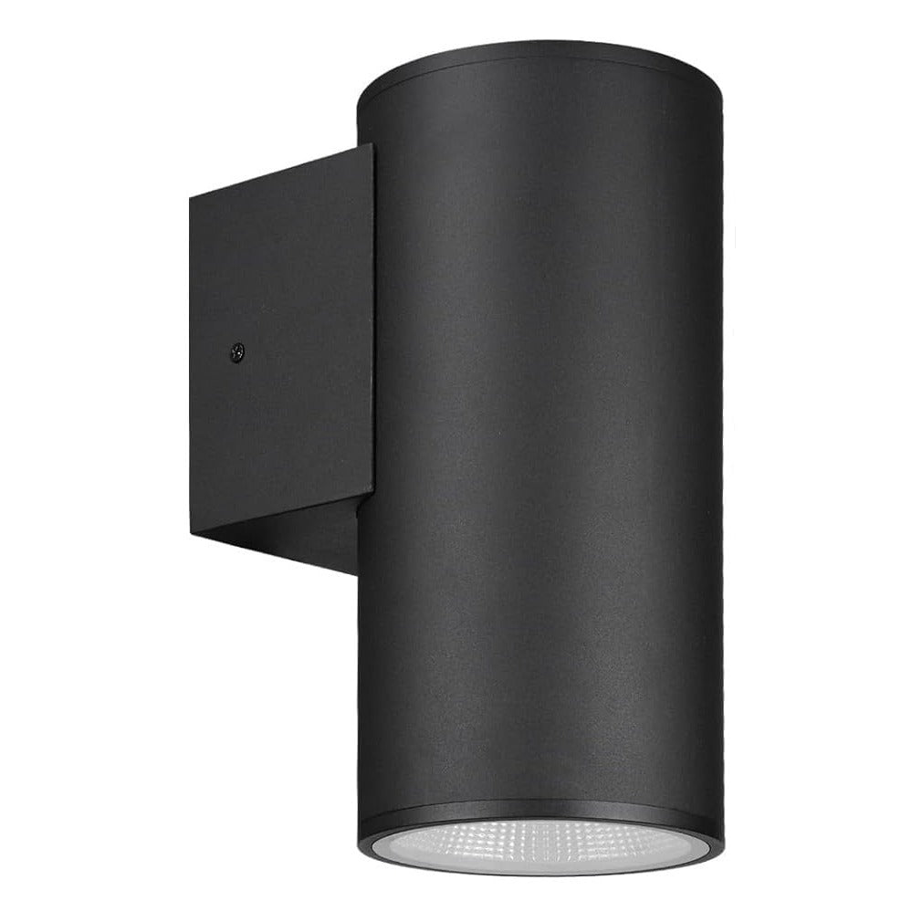 TORCHSTAR 12 Inch Round Cylinder LED Down Outdoor Wall Light - 15W - 5CCT - Black