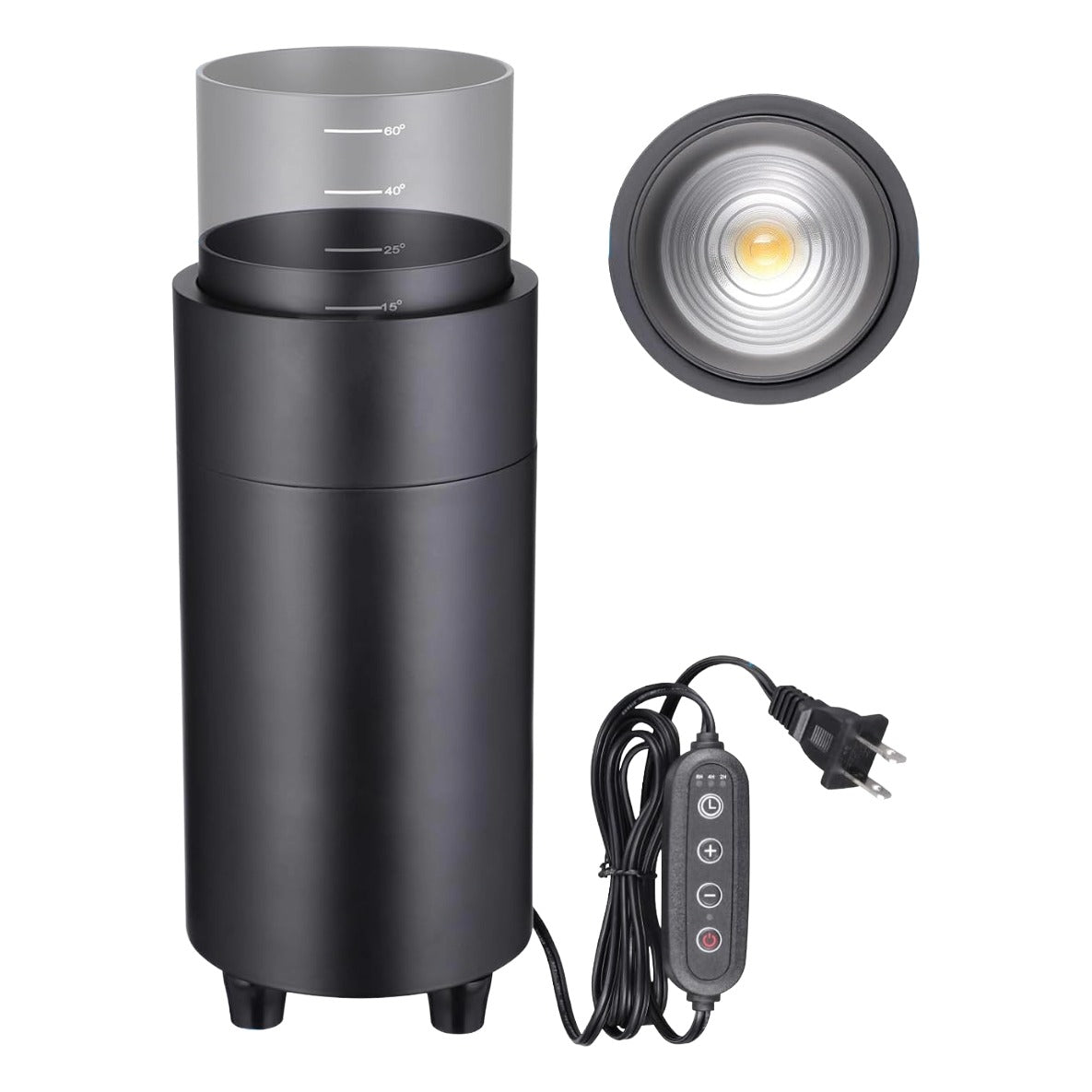 TORCHSTAR Zoomable LED Floor Uplight with Inline Timer - 15W - 5CCT Black