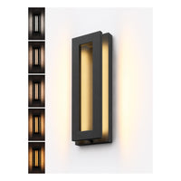 TORCHSTAR 19 Inch Rectangular LED Back-Lit Outdoor Wall Light - 24W - 5CCT - Black