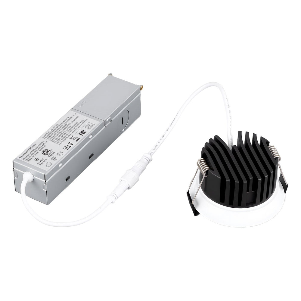 TORCHSTAR 3-Inch Micro Pinhole LED Recessed Light with J-Box - 10W - 5CCT White