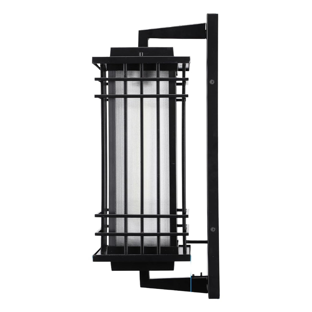 TORCHSTAR 20 Inch Craftsman Square Frame Frosted Glass E26 Outdoor Wall Light - E26 Base - Black