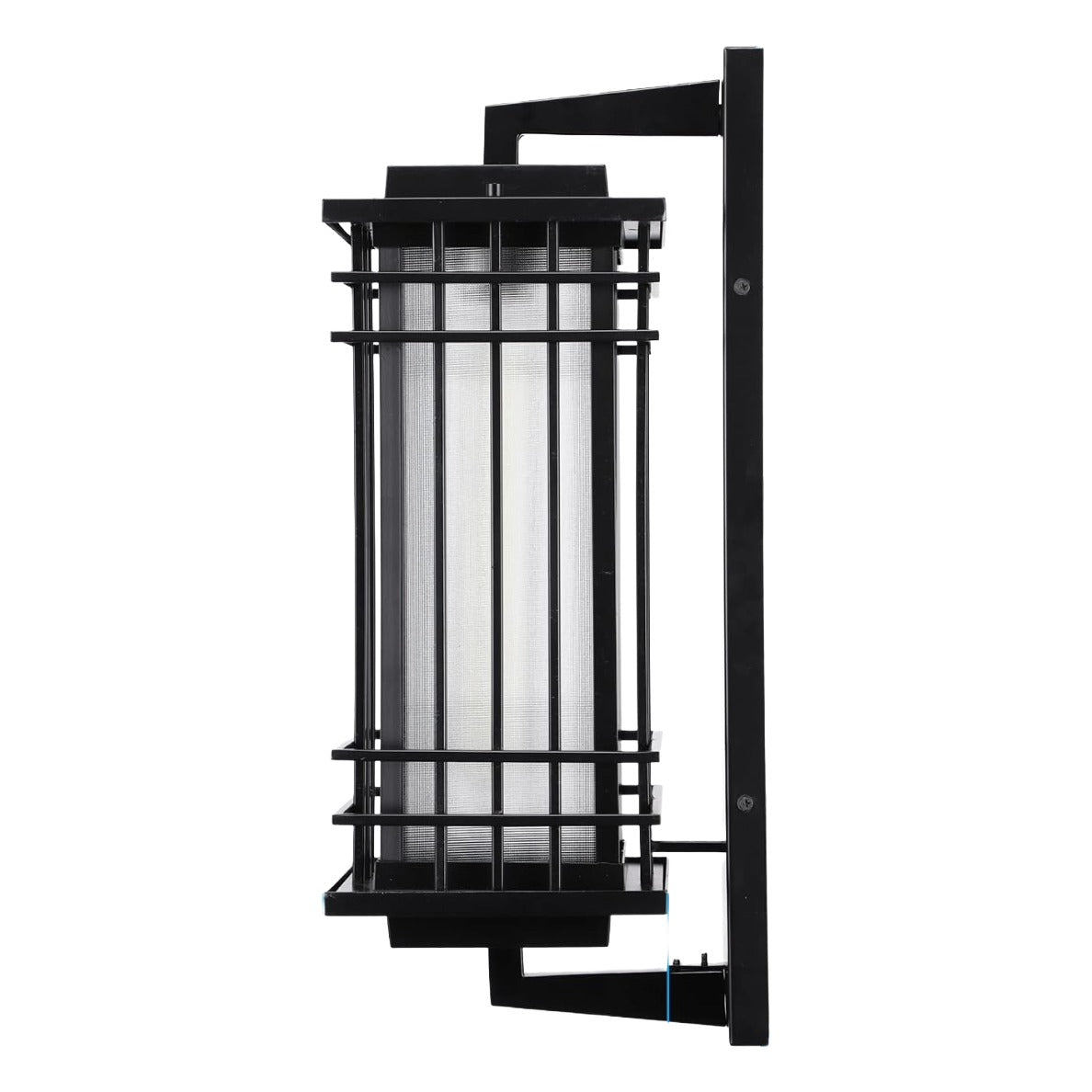 TORCHSTAR 20 Inch Craftsman Square Frame Frosted Glass E26 Outdoor Wall Light - E26 Base - Black