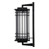 TORCHSTAR 20 Inch Craftsman Square Frame Frosted Glass E26 Outdoor Wall Light - E26 Base - Black