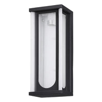 TORCHSTAR 16 Inch Rectangular Ribbed Acrylic E26 Outdoor Wall Light - E26 Base - Black