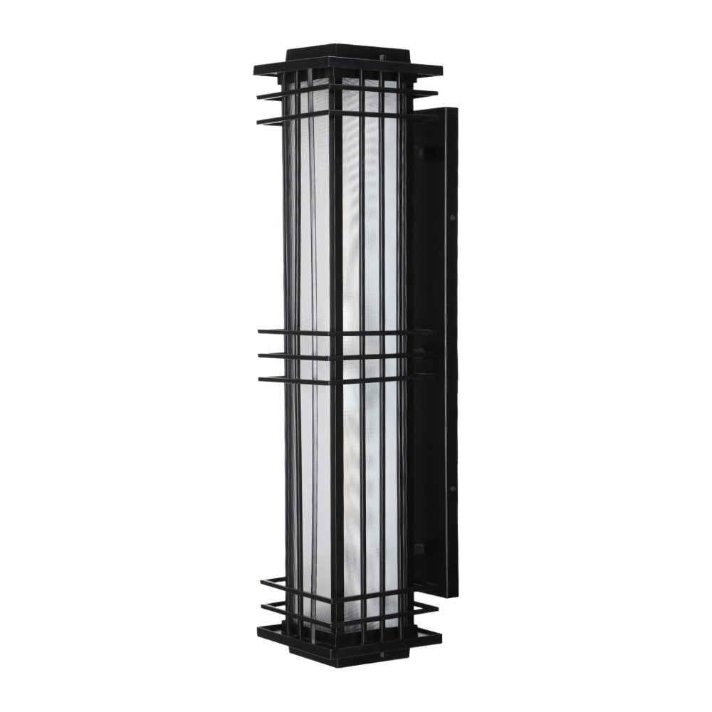 TORCHSTAR 32 Inch Extra Large Craftsman Square Frame Glass E26 Outdoor Wall Light - E26 Base - Black