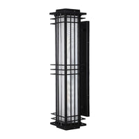 TORCHSTAR 32 Inch Extra Large Craftsman Square Frame Glass E26 Outdoor Wall Light - E26 Base - Black