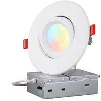 TORCHSTAR 4-Inch Adjustable Gimbal 2-Hour Fire-Rated LED Recessed Light with J-Box - 9W - 5CCT White