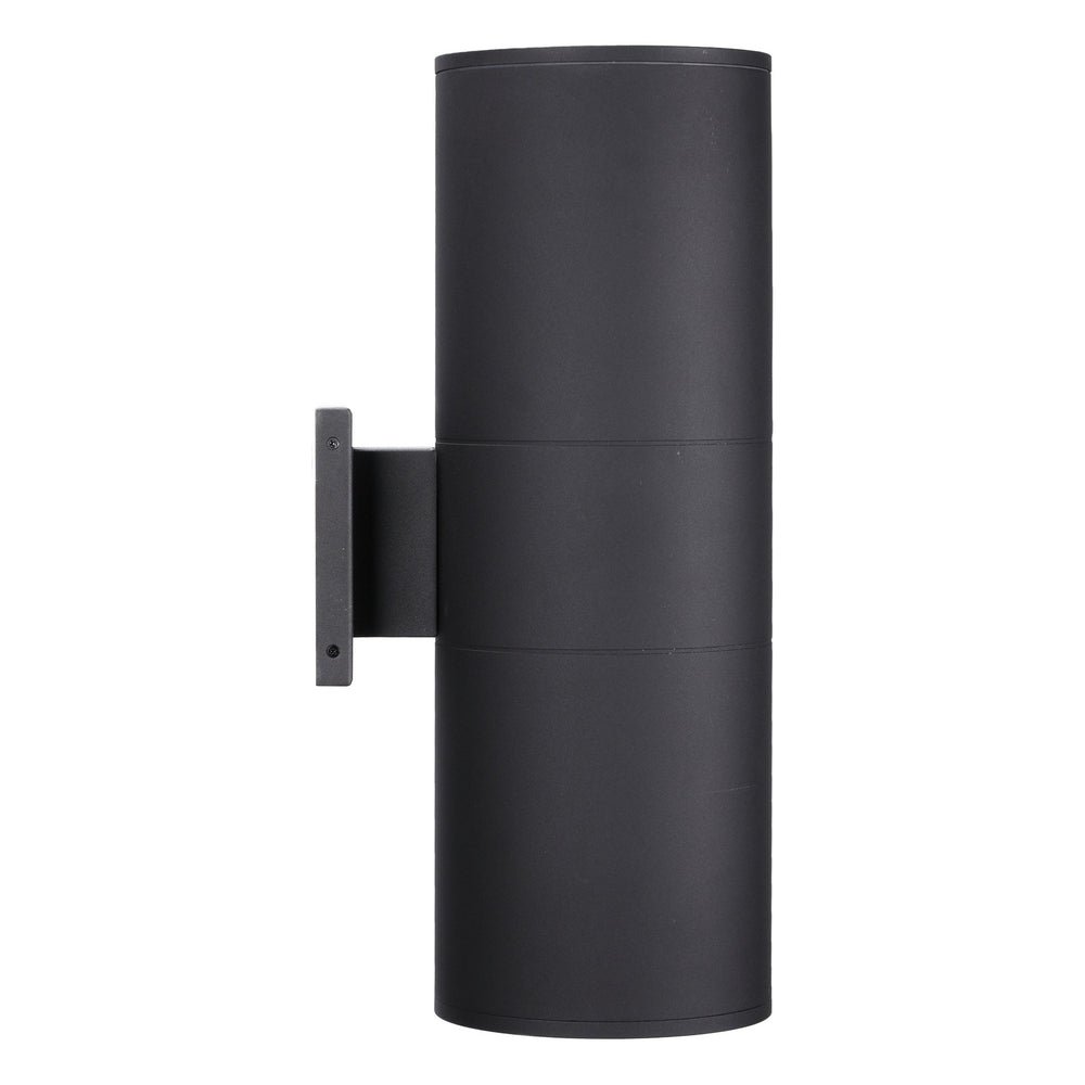 TORCHSTAR 8 Inch Round Cylinder E26 Up Down Outdoor Wall Light - E26 Base - Black