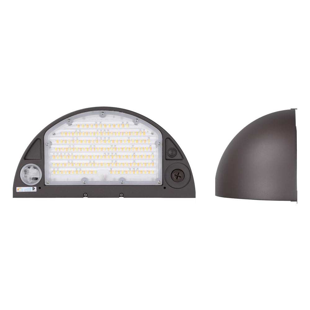 TORCHSTAR 13 Inch Arc Full Cutoff LED Dusk to Dawn Commercial Wall Pack - 120W Selectable - 3CCT - Bronze