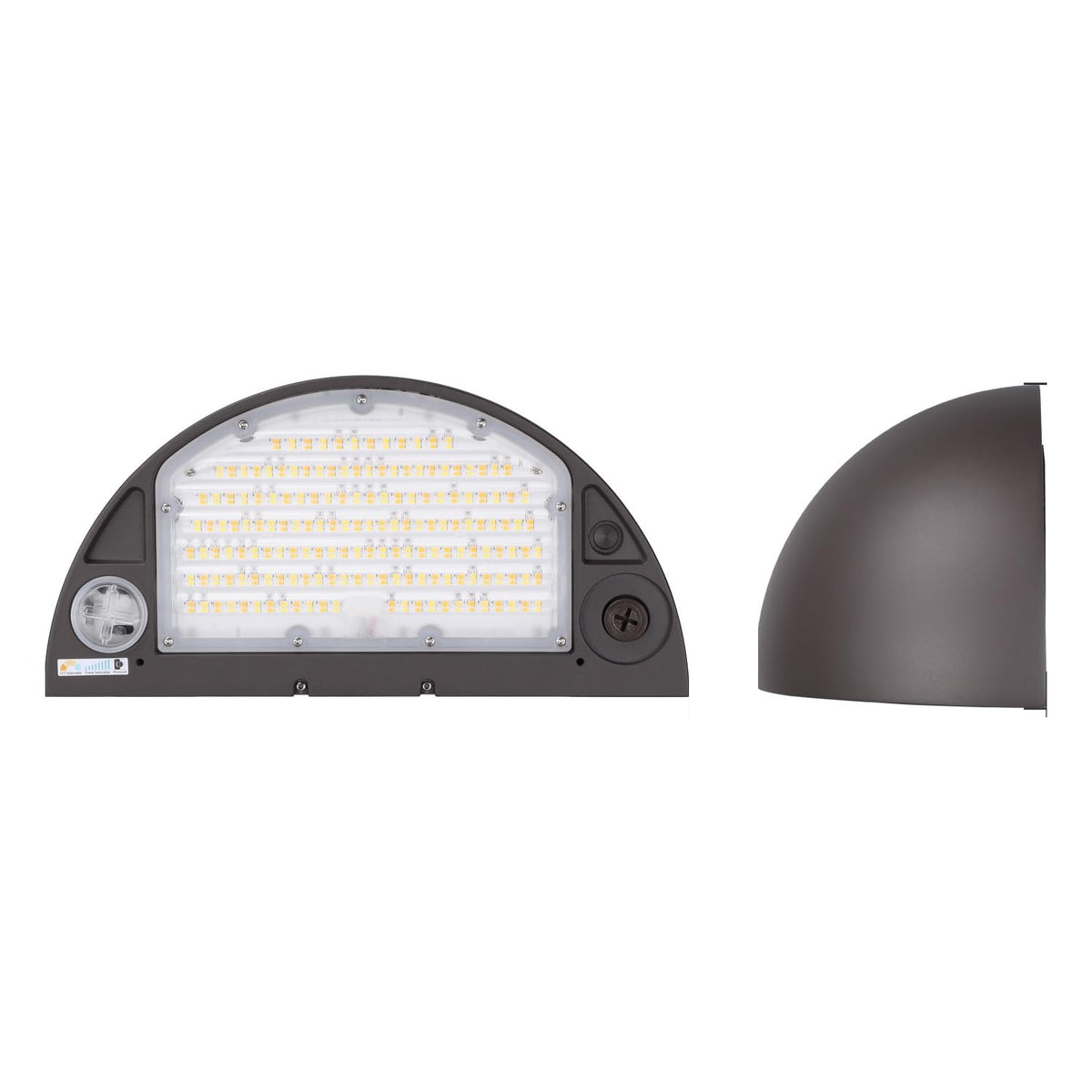 TORCHSTAR 13 Inch Arc Full Cutoff LED Dusk to Dawn Commercial Wall Pack - 120W Selectable - 3CCT - Bronze