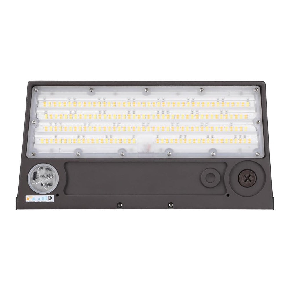 TORCHSTAR 13 Inch Trapezoid LED Up Down Dusk to Dawn Commercial Wall Pack - 120W Selectable - 3CCT - Bronze