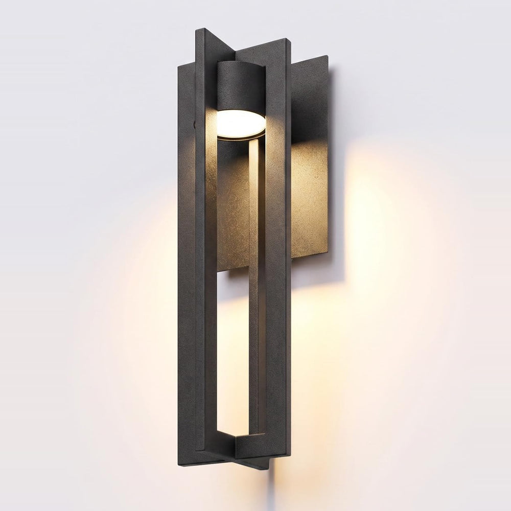 TORCHSTAR 19 Inch Geometric Frame LED Down Outdoor Wall Light - 12W - 5CCT - Black
