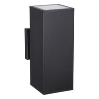 TORCHSTAR 4 Inch Square Cylinder E26 Up Down Outdoor Wall Light - E26 Base - Black