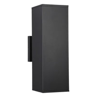 TORCHSTAR 6 Inch Square Cylinder E26 Up Down Outdoor Wall Light - E26 Base - Black