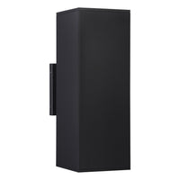 TORCHSTAR 8 Inch Square Cylinder E26 Up Down Outdoor Wall Light - E26 Base - Black