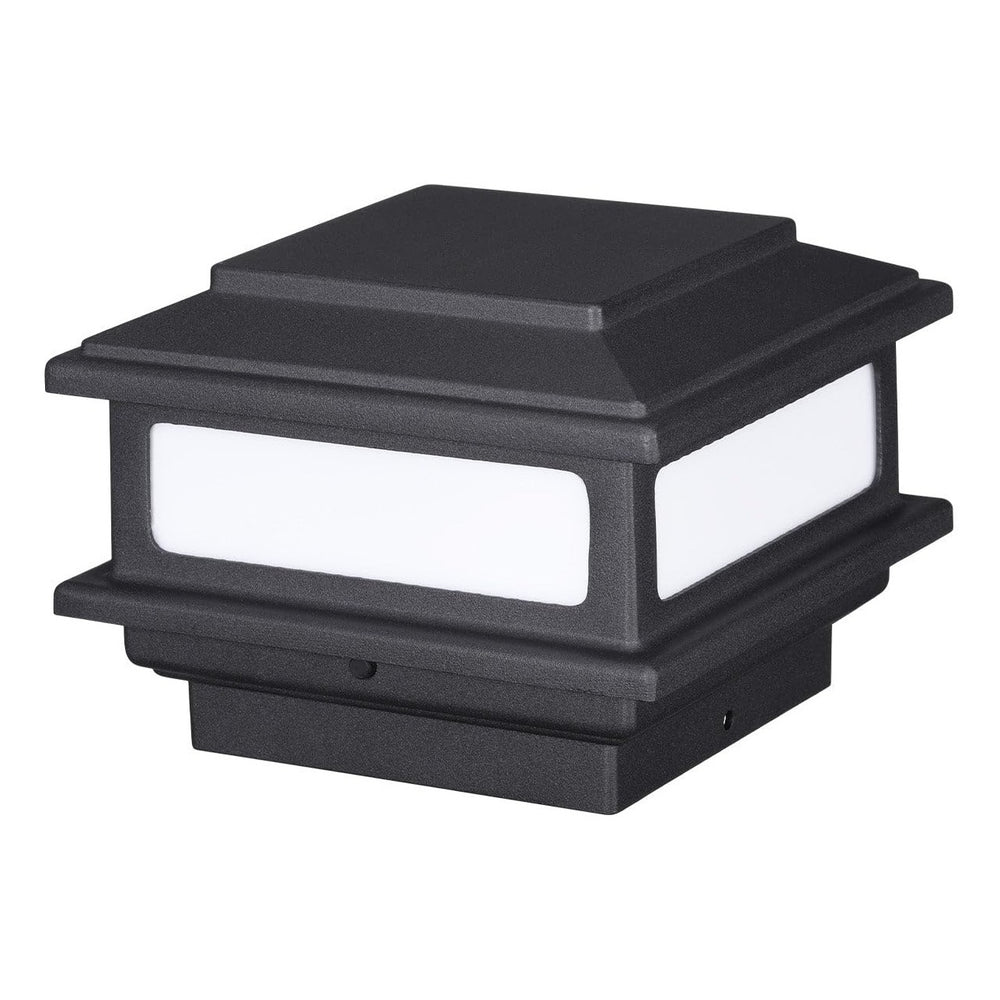 TORCHSTAR 4 Inch Flat Top LED Low Voltage Post Cap Light - 5W - 5CCT - Black