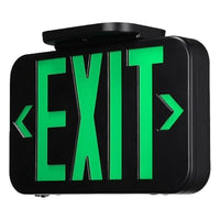 TORCHSTAR LED Exit Sign with Battery Backup - Green Letters - Black