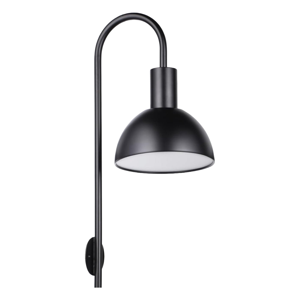 TORCHSTAR Plug-In E26 Wall Sconce with Curved Arm - Black