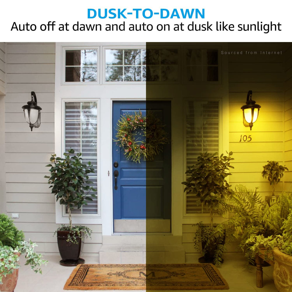 TORCHSTAR A19 LED Dusk-to-Dawn Light Bulb - E26 Base - 9W - 2700K Yellow Housing